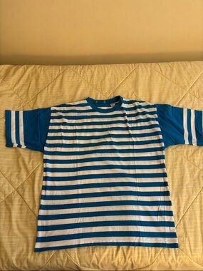Classic Blue & White Horizontal Stripe Tee